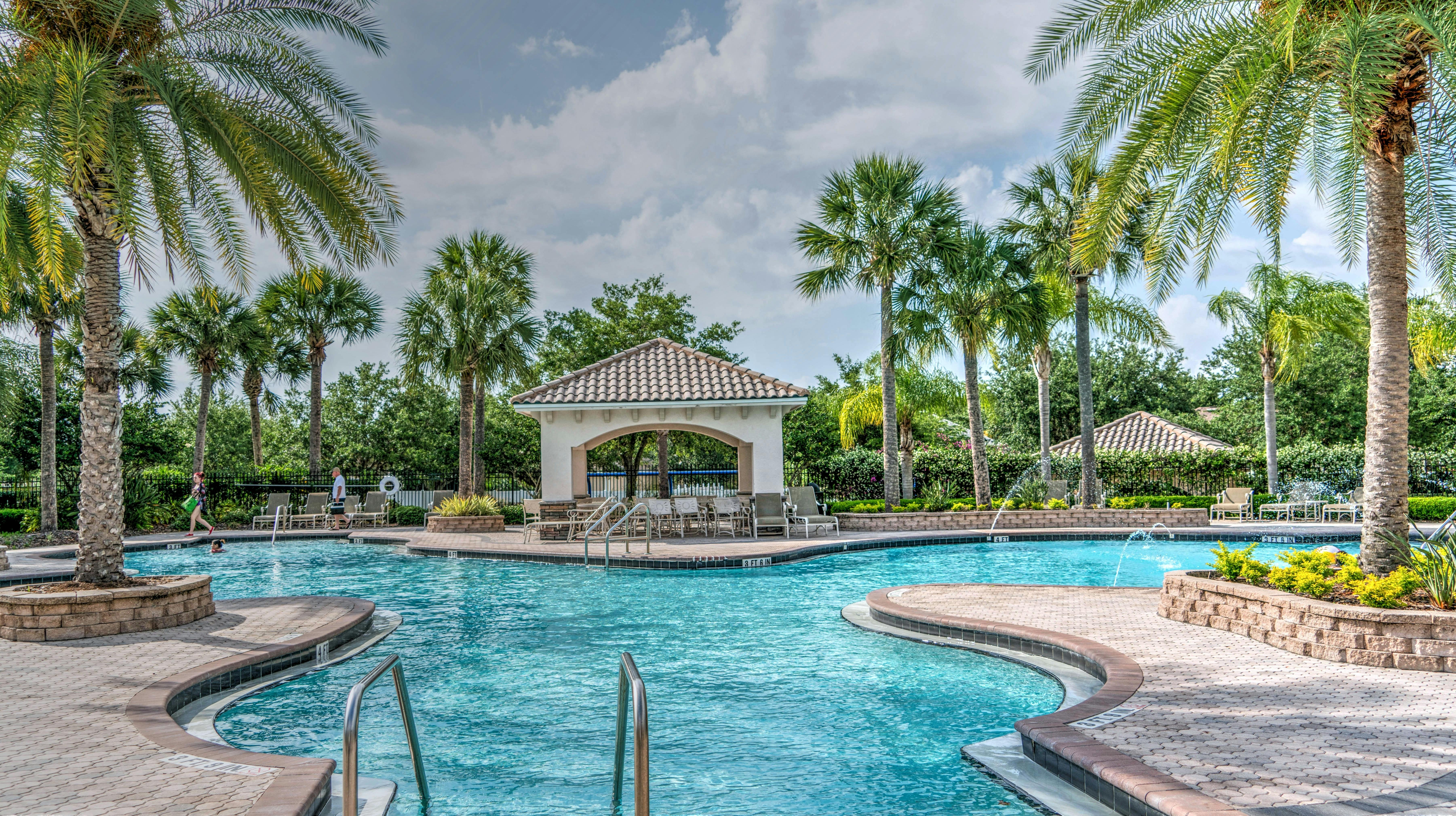 Inviting backyard swimming pool with clean water