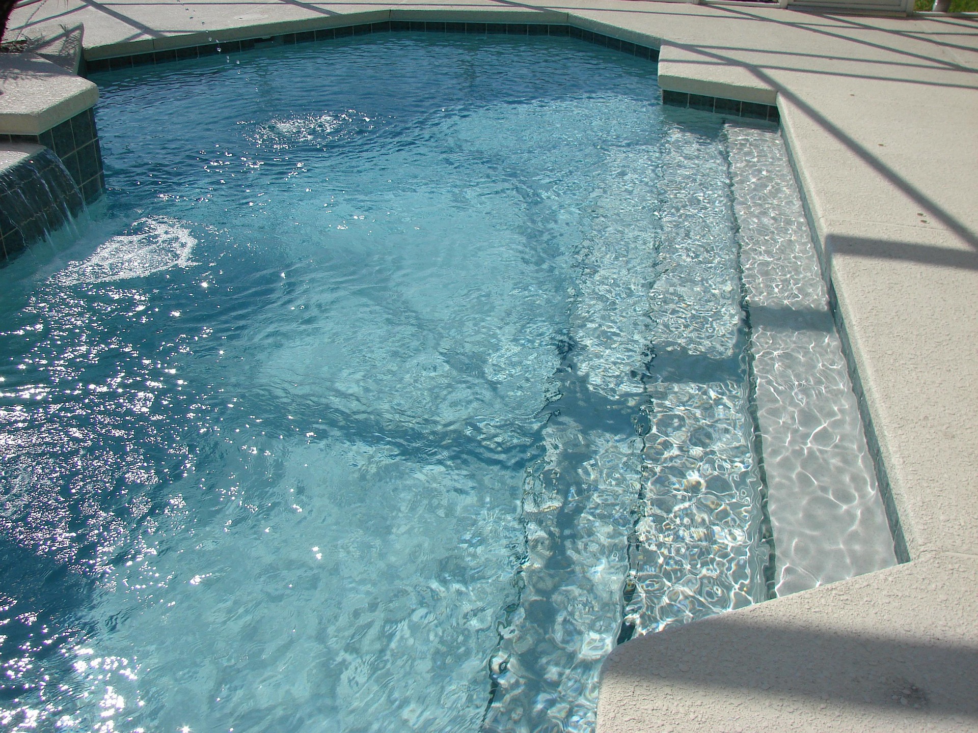 Crystal clear pool steps